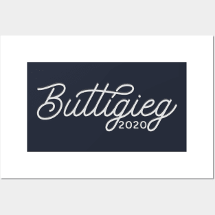 Buttigieg 2020, monoline script text. Pete for America in this presidential race Posters and Art